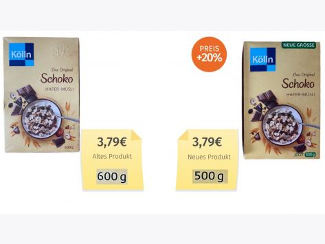 Kölln Das Original Schoko Hafer-Müsli (2024) Alt-Neu-Vergleich