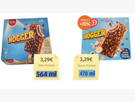 Langnese Nogger (2023) Alt-Neu-Vergleich