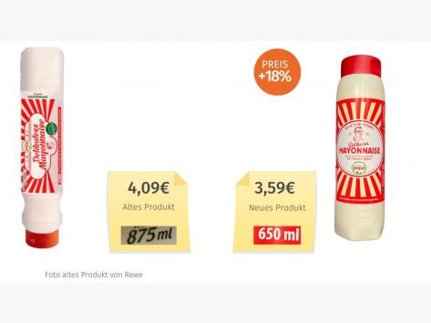Popp Delikatess Mayonnaise (2024) Alt-Neu-Vergleich