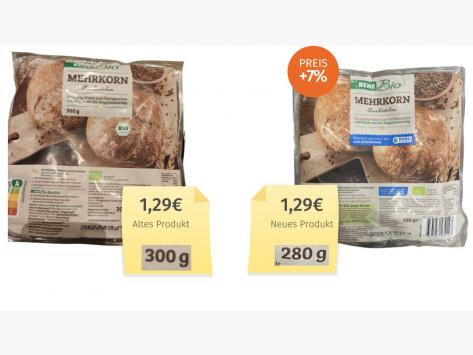 Rewe Bio Mehrkorn Landbrötchen (2023) Alt-Neu-Vergleich