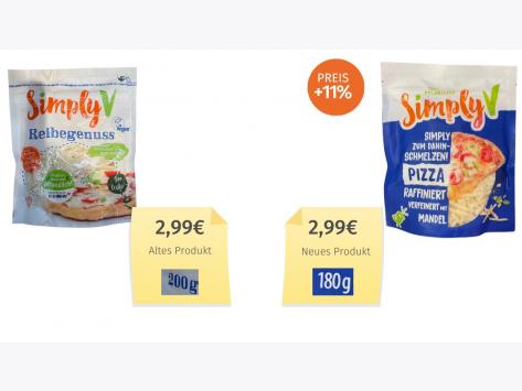 Simply V gerieben Pizza (2024) Alt-Neu-Vergleich