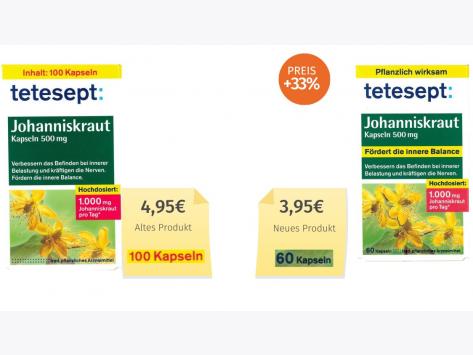 Tetesept Johanniskraut Kapseln (2023) Alt-Neu-Vergleich