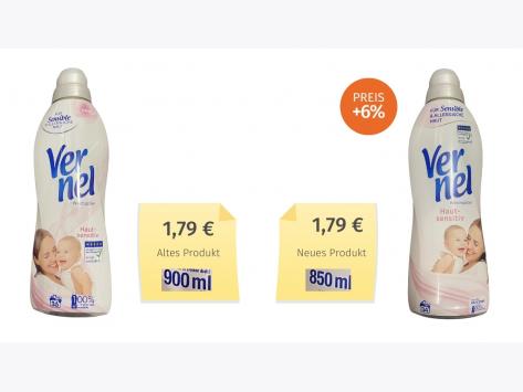 Vernel Weichspüler Hautsensitiv (2022) Alt-Neu-Vergleich