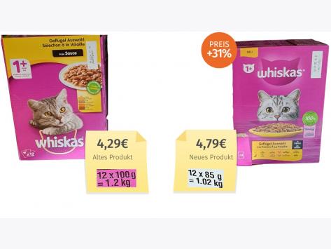 Whiskas 1+ Geflügel Auswahl (2023) Alt-Neu-Vergleich