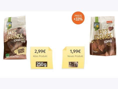 Bohlsener Mühle Keksfreunde Schoko (2023) Alt-Neu-Vergleich