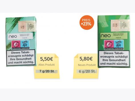 Mogelpackung: Glo Neo Sticks (2023) Alt-Neu-Vergleich