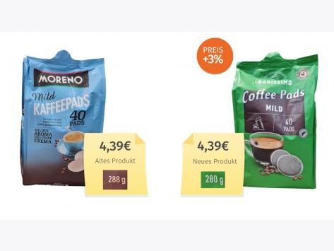 Barissimo Kaffeepads (2023) Alt-Neu-Vergleich