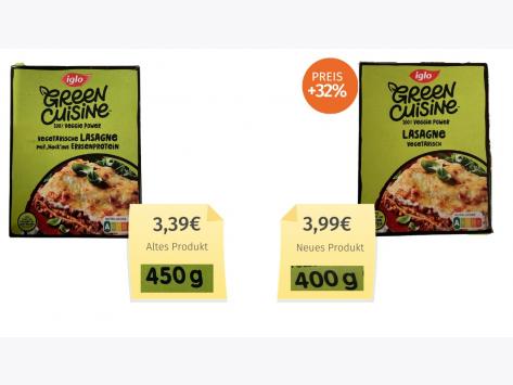 Iglo Green Cuisine vegetarische Lasagne (2023) Alt-Neu-Vergleich