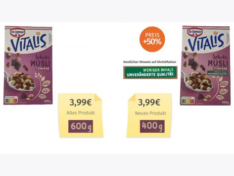 Dr. Oetker Vitalis Müsli Feinherb (2025) Alt-Neu-Vergleich