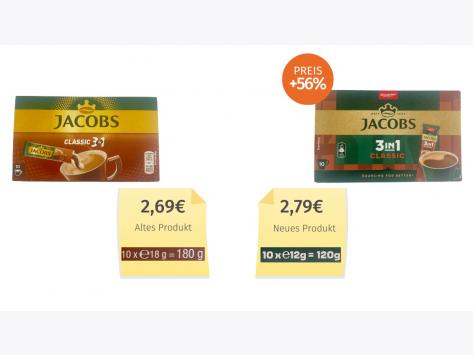 Jacobs 3in1 Kaffeesticks (2025) Alt-Neu-Vergleich