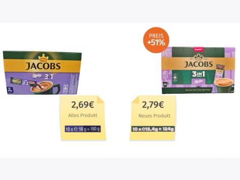 Jacobs 3in1 Kaffeesticks Milka (2025) Alt-Neu-Vergleich