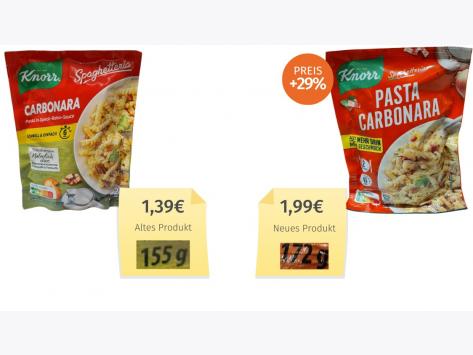 Knorr Pasta Carbonara (2025) Alt-Neu-Vergleich