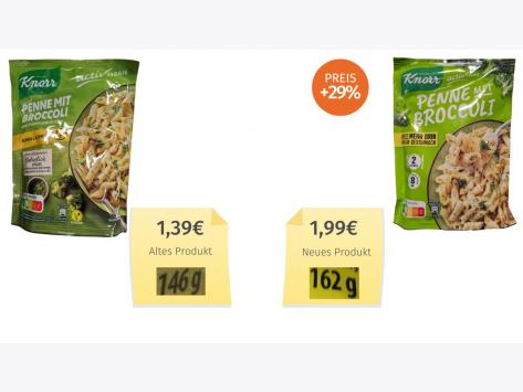 Knorr Penne mit Broccoli (2025) Alt-Neu-Vergleich