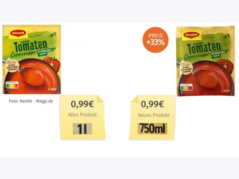 Maggi rustikale Tomatencremesuppe (2025) Alt-Neu-Vergleich