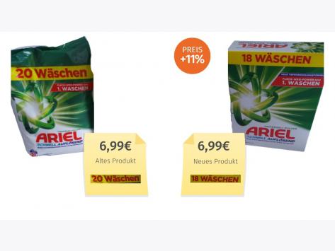 Ariel Waschpulver Universal (2025) Alt-Neu-Vergleich