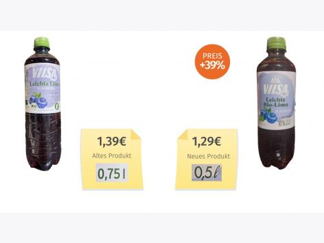 Vilsa Leichte Bio-Limo Blaubeere (2025) Alt-Neu-Vergleich