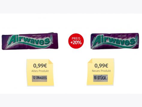 Mogelpackung: Airwaves Cool Cassis (2025) Alt-Neu-Vergleich