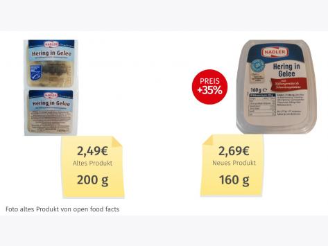 Mogelpackung: Nadler Hering in Gelee (2025) Alt-Neu-Vergleich