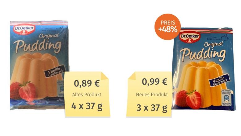 Dr. Oetker Original Pudding Vanille-Geschmack (2022) Alt-Neu-Vergleich