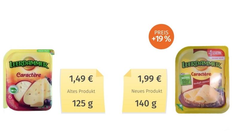 Leerdammer Caractere (2020) Alt-Neu-Vergleich