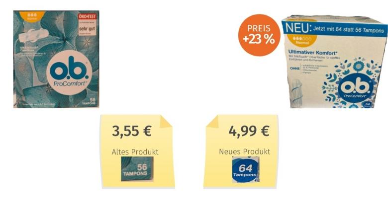 Mogelpackung: O.B. Pro Comfort (2021) Alt-Neu-Vergleich
