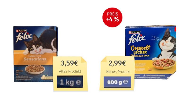 Mogelpackung: Purina Felix Doppel Lecker Huhn & Truthahn (2026) Alt-Neu-Vergleich