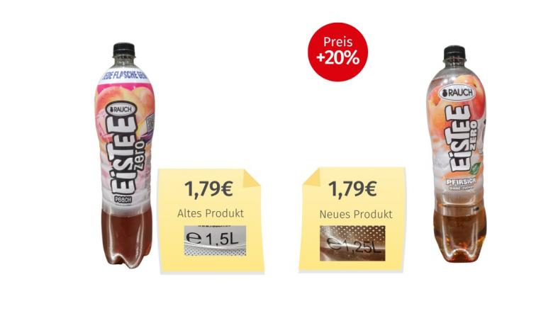 Mogelpackung: Rauch Eistee Pfirsich Zero (2026) Alt-Neu-Vergleich