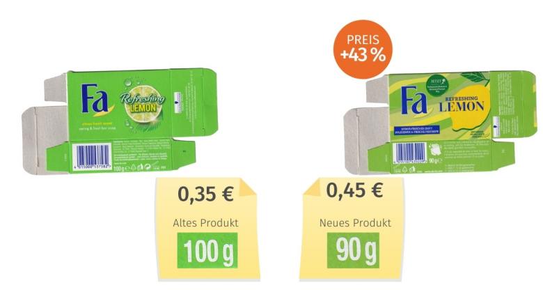 Mogelpackung: Fa Seife Refreshing Lemon (2021) Alt-Neu-Vergleich