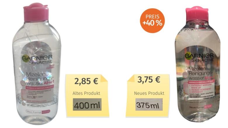Mogelpackung: Garnier Mizellen Reinigungswasser (2021) Alt-Neu-Vergleich