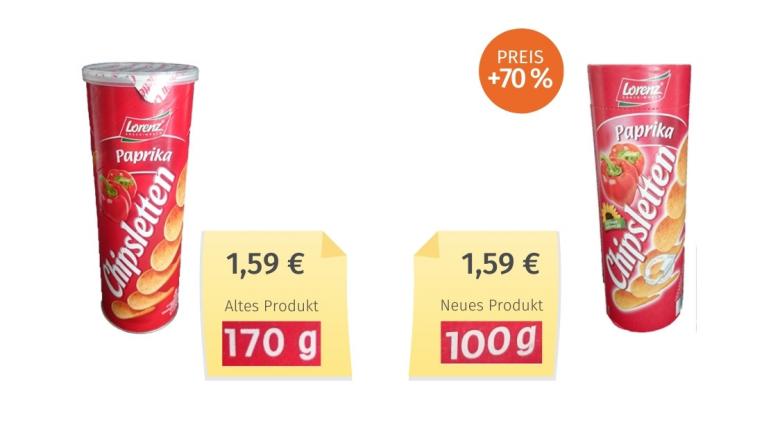 Mogelpackung: Lorenz Chipsletten (2018) Alt-Neu-Vergleich