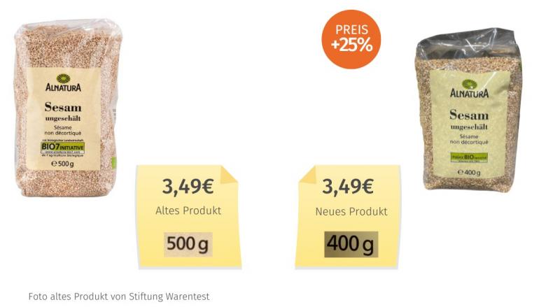 Alnatura Sesam ungeschält (2024) Alt-Neu-Vergleich
