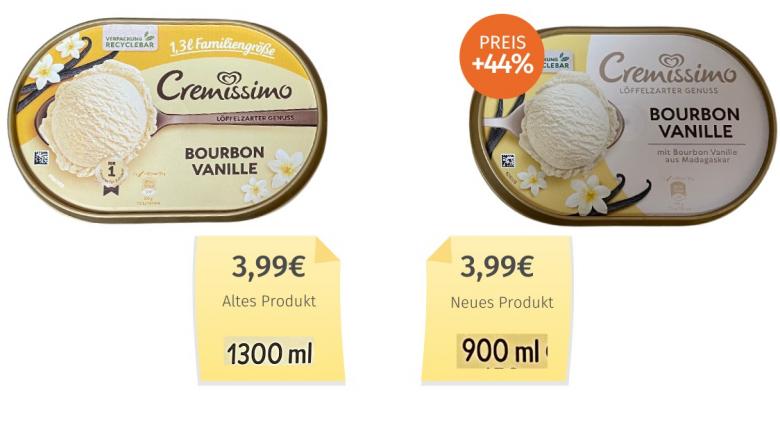 Cremissimo Bourbon Vanille (2024) Alt-Neu-Vergleich