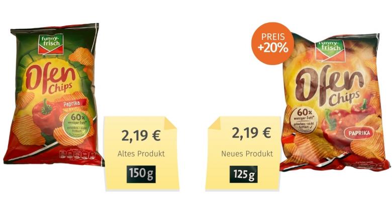 Funny Frisch Ofen Chips Paprika (2022) Alt-Neu-Vergleich