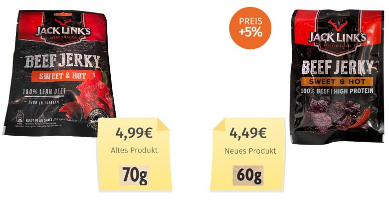 Jack Links Beef Jerky Sweet & Hot (2024) Alt-Neu-Vergleich