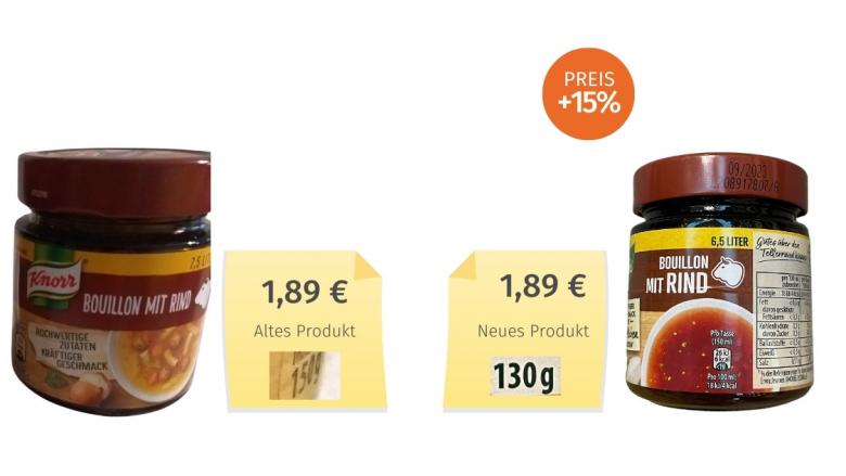 Knorr Bouillon mit Rind (2022) Alt-Neu-Vergleich