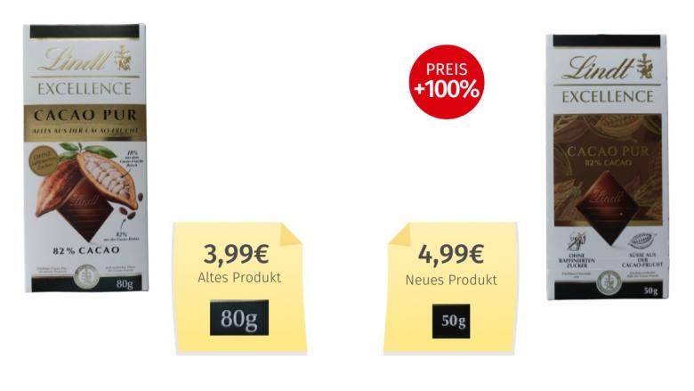 Lindt Excellence Cacao Pur 82 % Cacao (2025) Alt-Neu-Vergleich