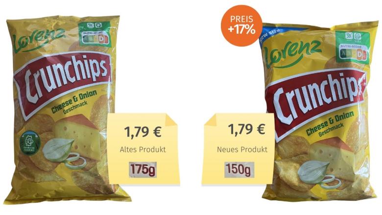 Lorenz Crunchips Cheese & Onion (2022) Alt-Neu-Vergleich
