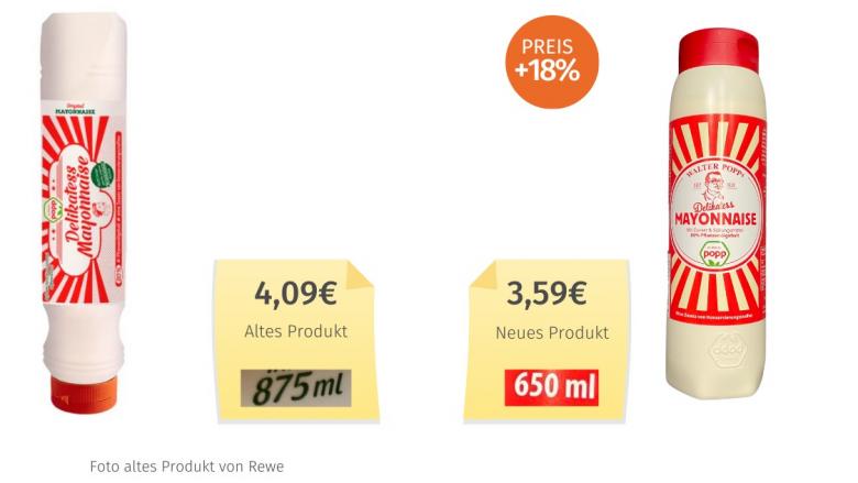 Popp Delikatess Mayonnaise (2024) Alt-Neu-Vergleich