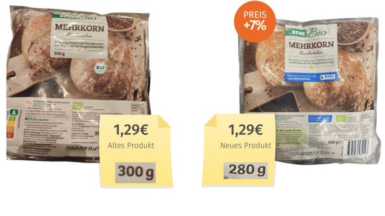 Rewe Bio Mehrkorn Landbrötchen (2023) Alt-Neu-Vergleich