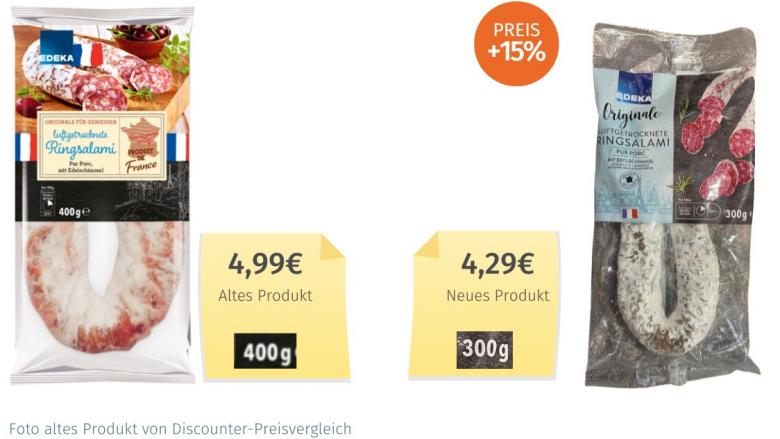 Ringsalami Pur Porc (2020) Alt-Neu-Vergleich