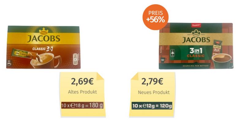 Jacobs 3in1 Kaffeesticks (2025) Alt-Neu-Vergleich
