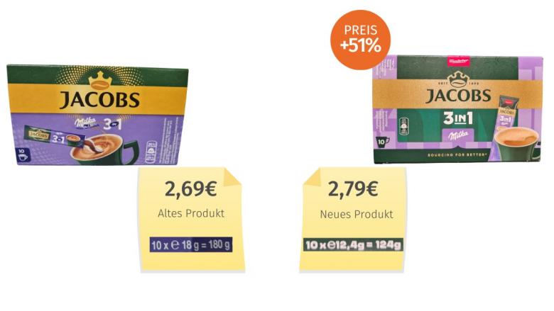 Jacobs 3in1 Kaffeesticks Milka (2025) Alt-Neu-Vergleich