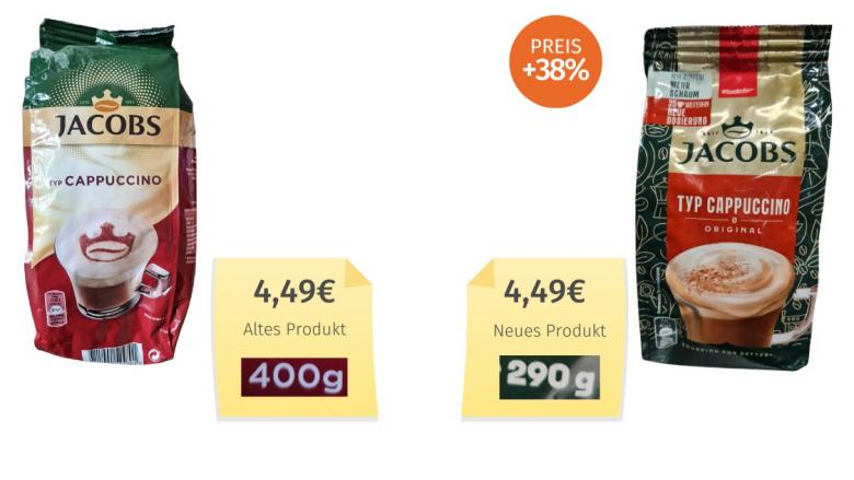 Jacobs Typ Cappuccino (2025) Alt-Neu-Vergleich