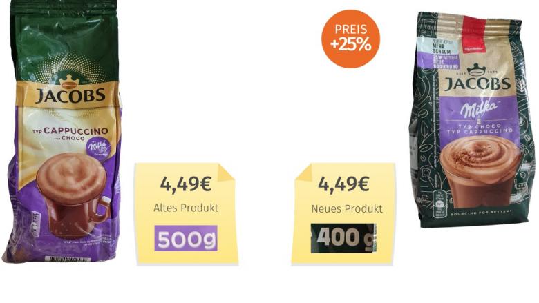 Jacobs Typ Cappuccino Typ Choco (2025) Alt-Neu-Vergleich