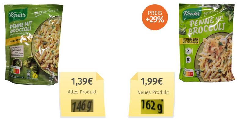 Knorr Penne mit Broccoli (2025) Alt-Neu-Vergleich