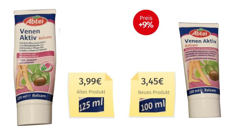 Mogelpackung: Abtei Venen Aktiv Balsam (2026) Alt-Neu-Vergleich