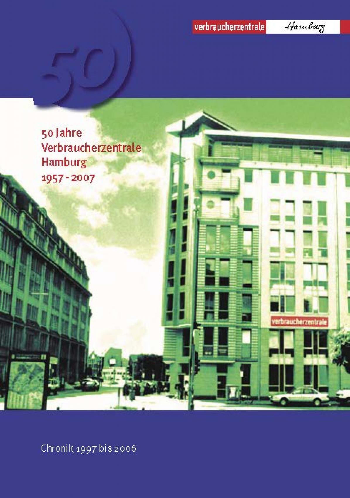 Cover der Broschüre 50 Jahre Verbraucherzentrale Hamburg | Stand 2007
