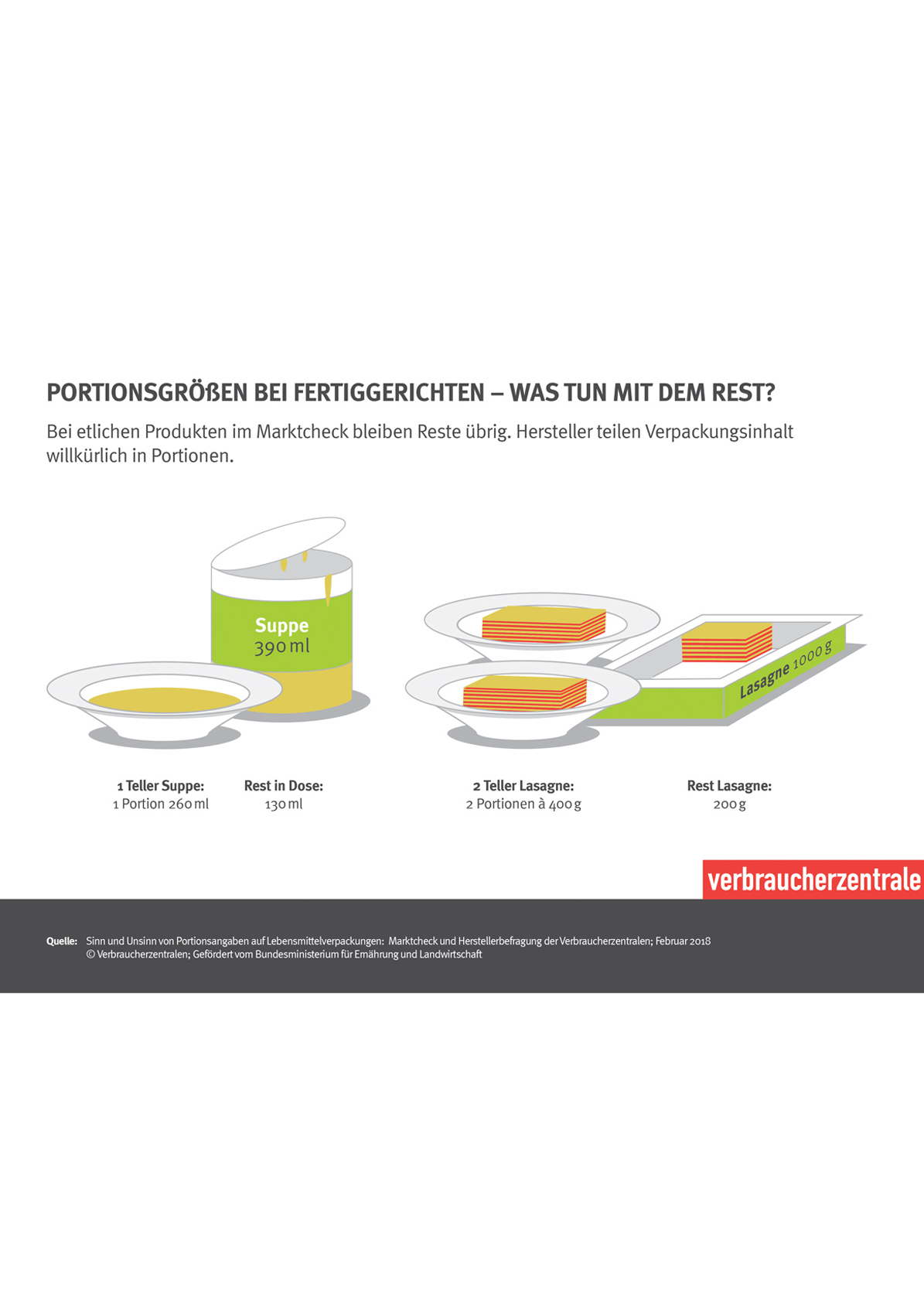 Fact Sheet: Portionsgrößen bei Fertiggerichten - was tun mit dem Rest?